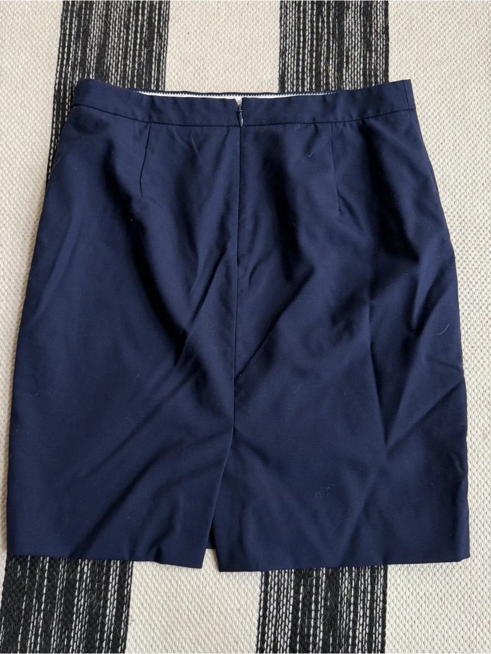 J. Crew Women's Wool Blend Navy Pencil Skirt Tailored Workwear B1 Stretch Sz. 6P